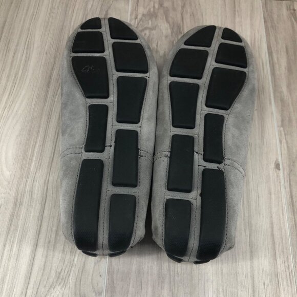 Andrew Marc Driving Loafers Mens 10.5 Gray Suede Slip On Shoes